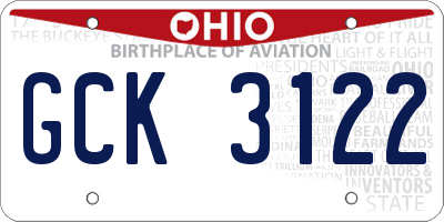 OH license plate GCK3122