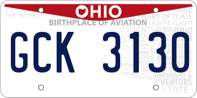 OH license plate GCK3130