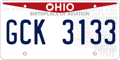 OH license plate GCK3133