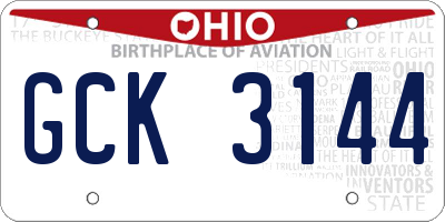 OH license plate GCK3144