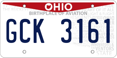 OH license plate GCK3161