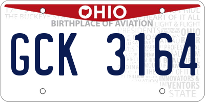 OH license plate GCK3164