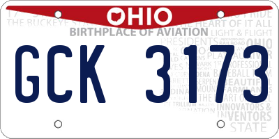 OH license plate GCK3173
