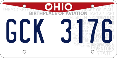 OH license plate GCK3176