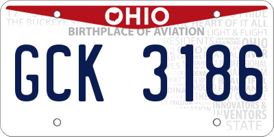 OH license plate GCK3186