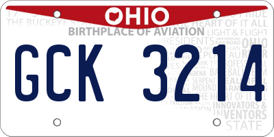 OH license plate GCK3214