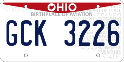 OH license plate GCK3226