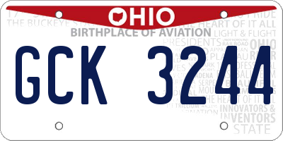 OH license plate GCK3244