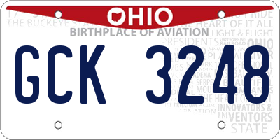 OH license plate GCK3248