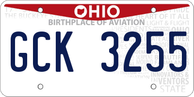 OH license plate GCK3255