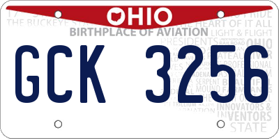 OH license plate GCK3256