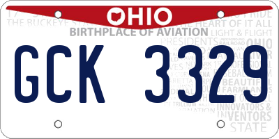 OH license plate GCK3329