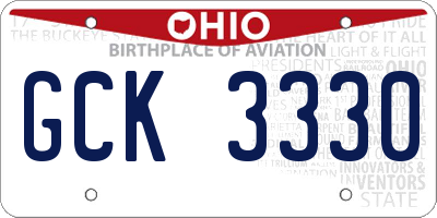 OH license plate GCK3330