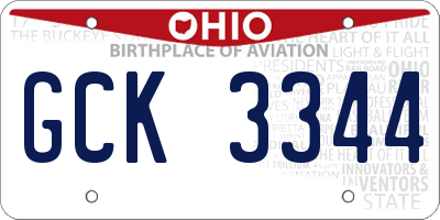 OH license plate GCK3344