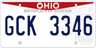 OH license plate GCK3346