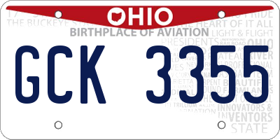 OH license plate GCK3355