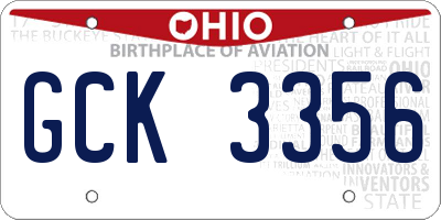 OH license plate GCK3356