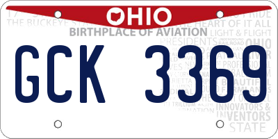 OH license plate GCK3369