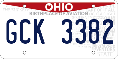 OH license plate GCK3382