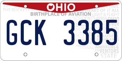 OH license plate GCK3385