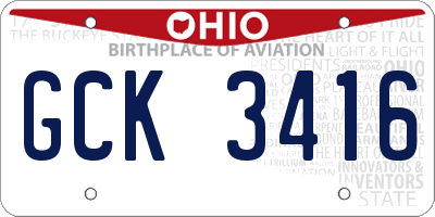 OH license plate GCK3416