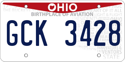 OH license plate GCK3428