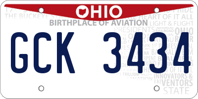 OH license plate GCK3434