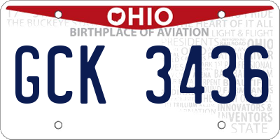 OH license plate GCK3436