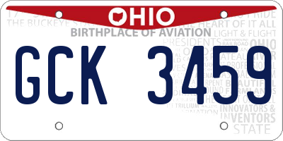 OH license plate GCK3459