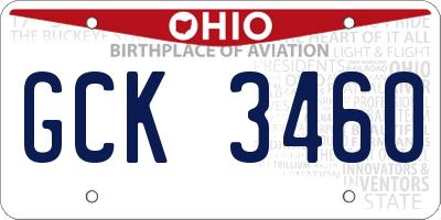 OH license plate GCK3460