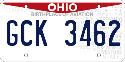 OH license plate GCK3462