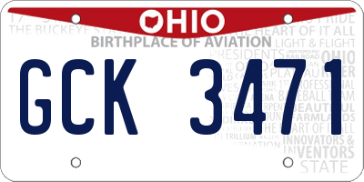 OH license plate GCK3471