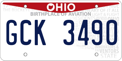 OH license plate GCK3490