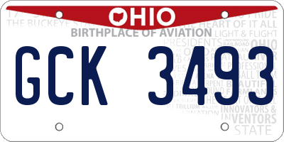 OH license plate GCK3493
