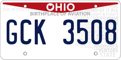 OH license plate GCK3508