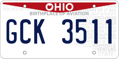 OH license plate GCK3511