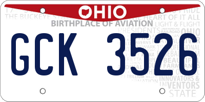 OH license plate GCK3526
