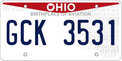 OH license plate GCK3531