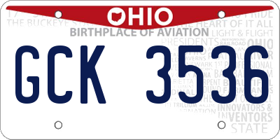 OH license plate GCK3536