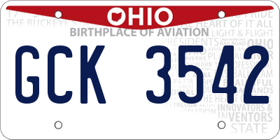 OH license plate GCK3542