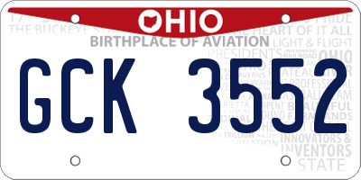 OH license plate GCK3552