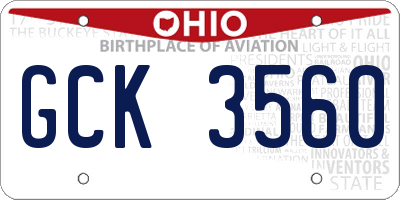 OH license plate GCK3560