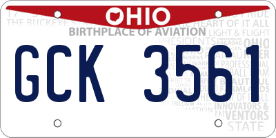 OH license plate GCK3561