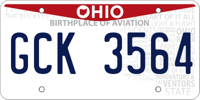 OH license plate GCK3564