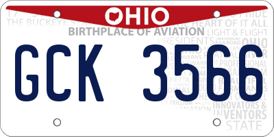 OH license plate GCK3566