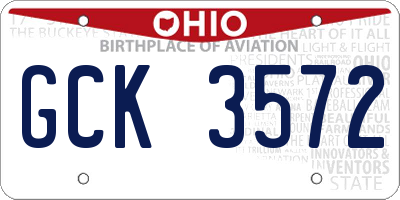 OH license plate GCK3572