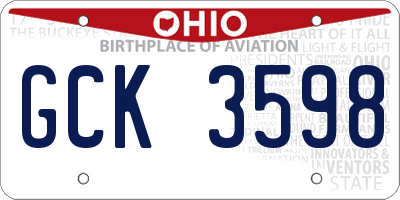 OH license plate GCK3598