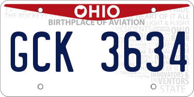 OH license plate GCK3634