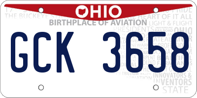 OH license plate GCK3658