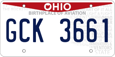 OH license plate GCK3661